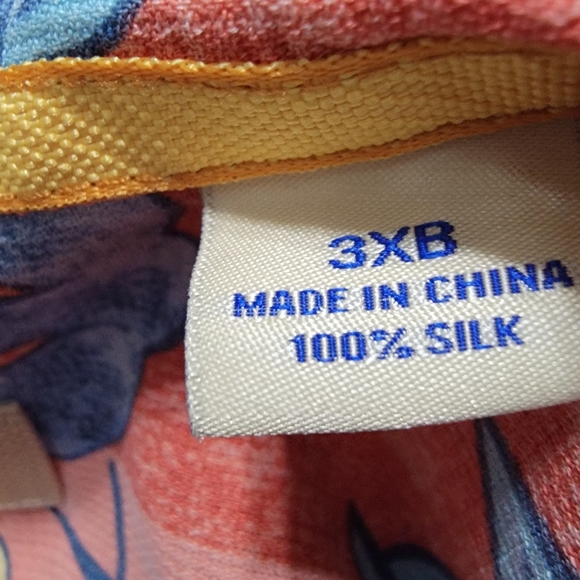 Tommy Bahama 100% Silk Orange Floral Shirt Size 3XB - Picture 10 of 13
